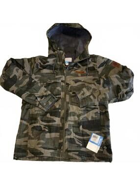 Columbia NEW $120 Mens S Waterproof Camouflage Hooded Jacket Outdoor Coat Warm